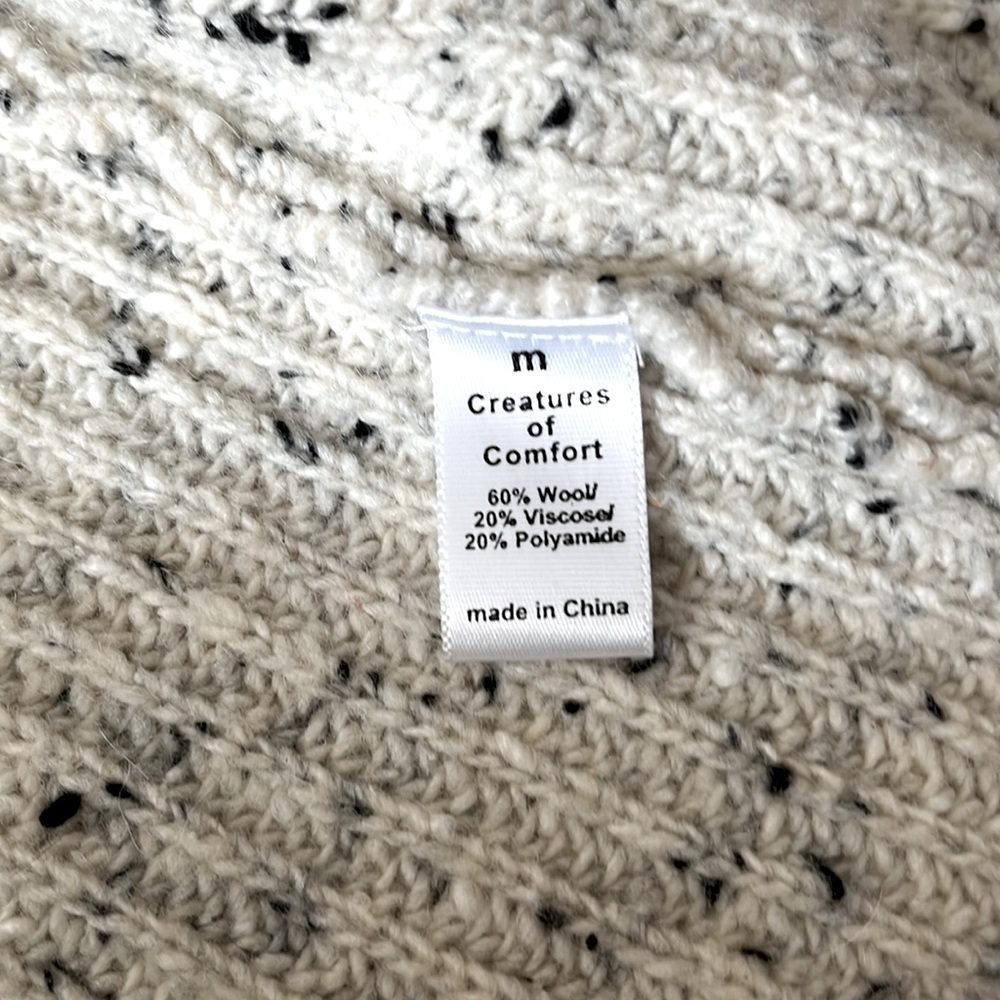Creatures of Comfort Wool Chunky Knit Marled Duster Cardigan Sweater sz Medium - Picture 8 of 8